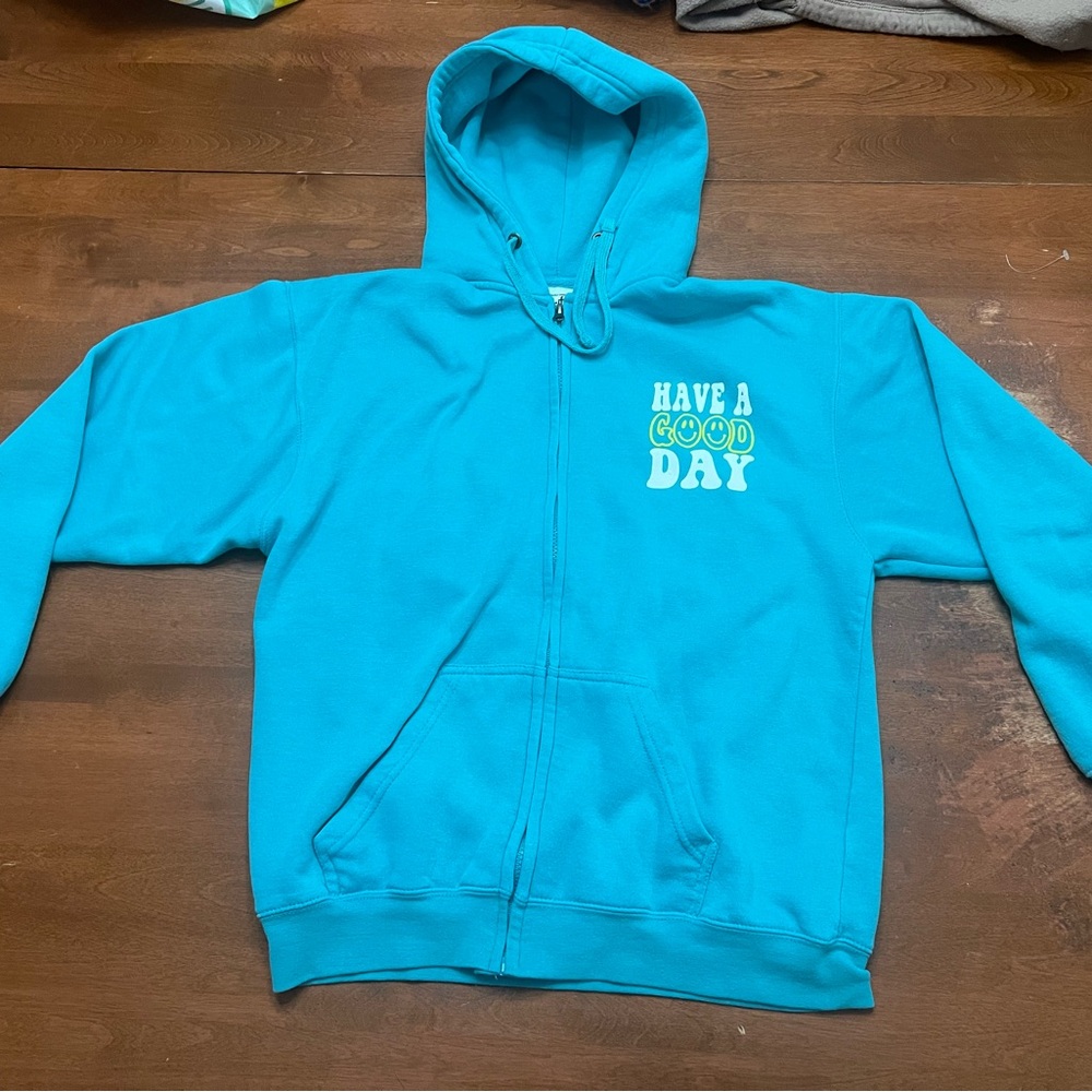 Blue zipper hoodie